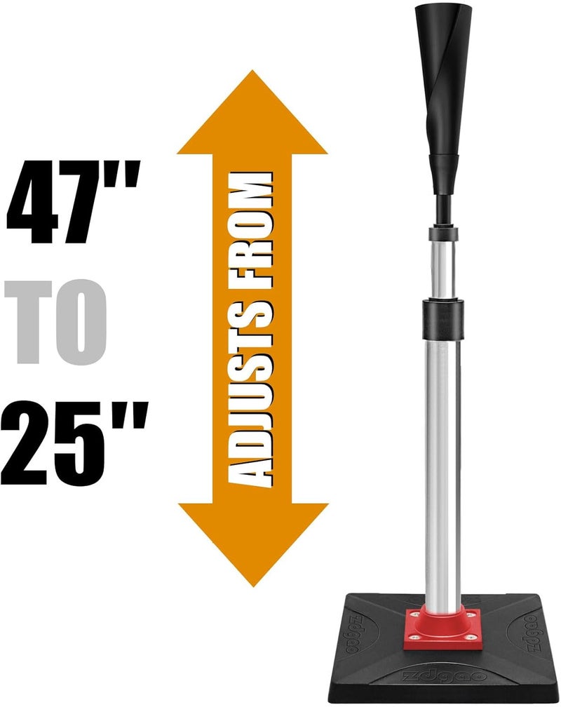 LOMGWAYS Baseball/Softball Batting Tee-(24"-46") Height Adjustable Premium Portable Baseball Tee with Removable Rubber Top and Heavy Duty Base for All Ages - Image 1